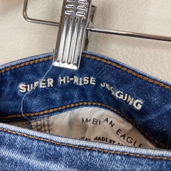American Eagle AEO Super Hi-Rise Legging Skinny Destructive Jeans Women’s Sz 2 - Picture 3 of 5